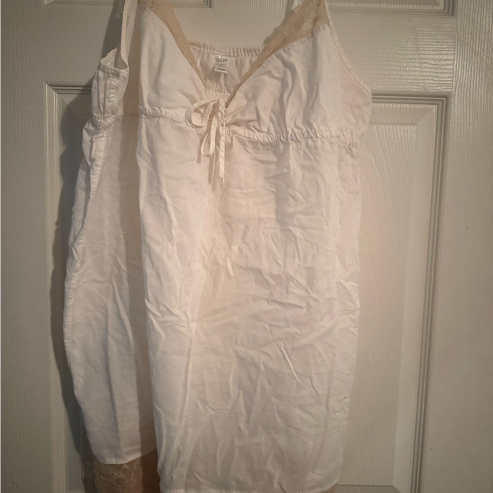 White Chemise with Ruching Detail